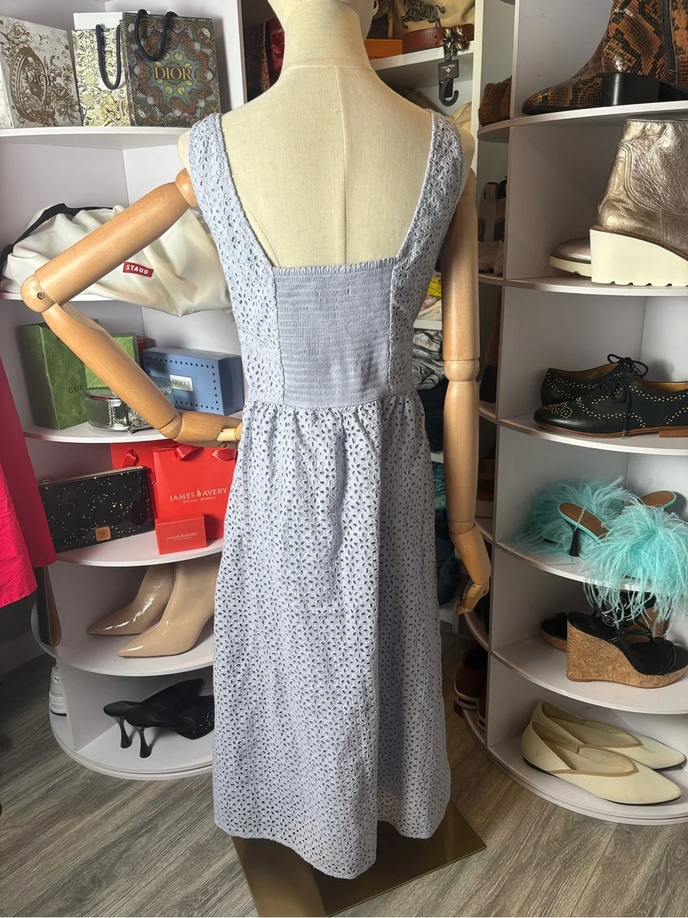 J. Crew eyelet button front sleeveless midi in periwinkle - 6